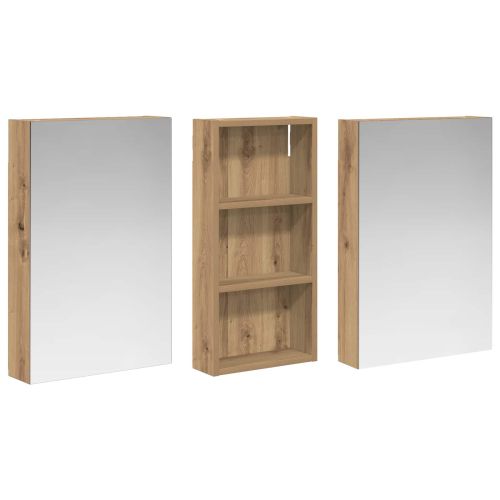 Комплект шкафове за баня с рафт 3 pcs 110 x 10,5 x 60,5 см