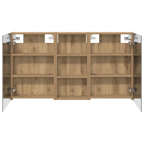 Комплект шкафове за баня с рафт 3 pcs 110 x 10,5 x 60,5 см