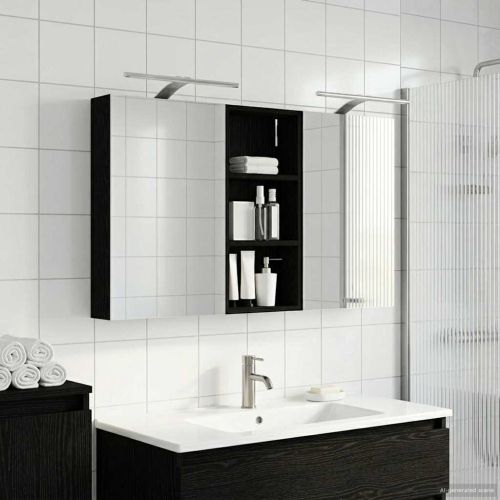 Комплект шкафове за баня с рафт 3 pcs 110 x 10,5 x 60,5 см