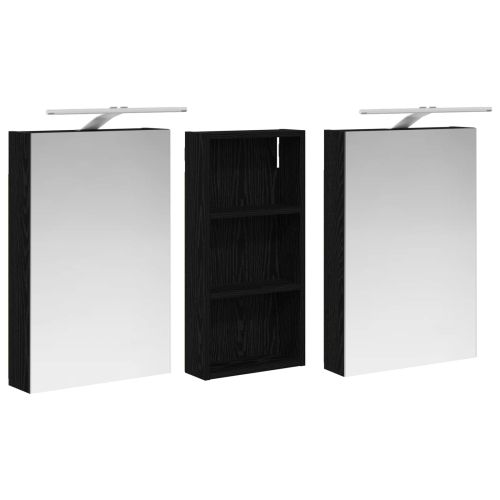 Комплект шкафове за баня с рафт 3 pcs 110 x 10,5 x 60,5 см