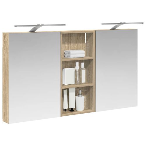 Комплект шкафове за баня с рафт 3 pcs 110 x 10,5 x 60,5 см