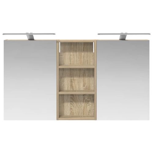 Комплект шкафове за баня с рафт 3 pcs 110 x 10,5 x 60,5 см