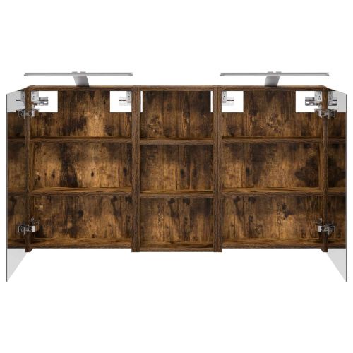 Комплект шкафове за баня с рафт 3 pcs 110 x 10,5 x 60,5 см