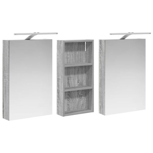 Комплект шкафове за баня с рафт 3 pcs 110 x 10,5 x 60,5 см