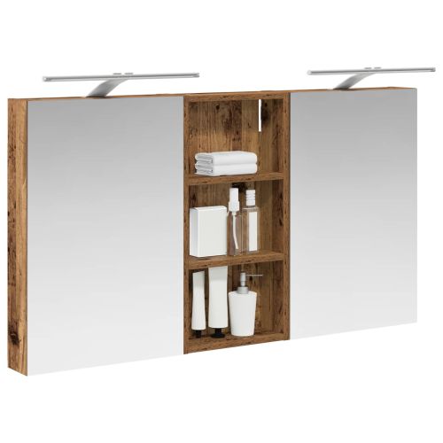 Комплект шкафове за баня с рафт 3 pcs 110 x 10,5 x 60,5 см