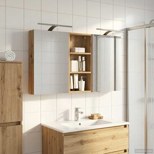 Комплект шкафове за баня с рафт 3 pcs 110 x 10,5 x 60,5 см