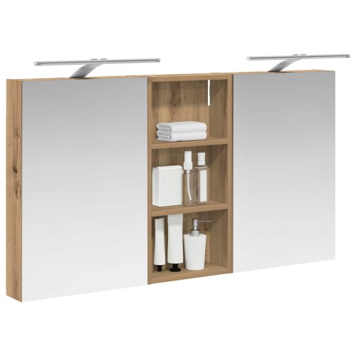 Комплект шкафове за баня с рафт 3 pcs 110 x 10,5 x 60,5 см