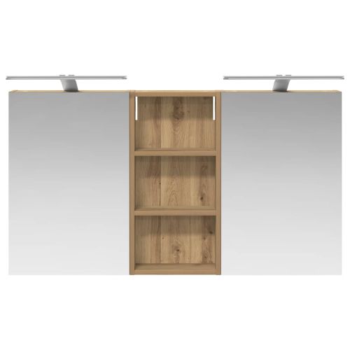 Комплект шкафове за баня с рафт 3 pcs 110 x 10,5 x 60,5 см