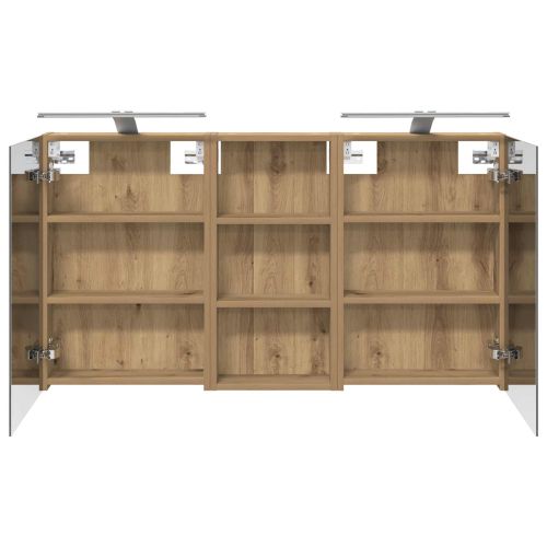 Комплект шкафове за баня с рафт 3 pcs 110 x 10,5 x 60,5 см