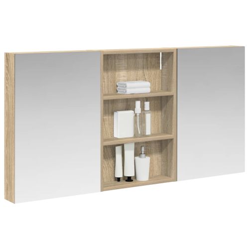 Комплект шкафове за баня с рафт 3 pcs 120 x 10,5 x 60,5 см