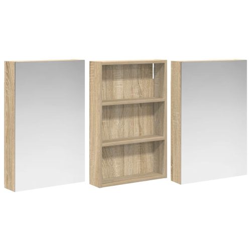 Комплект шкафове за баня с рафт 3 pcs 120 x 10,5 x 60,5 см