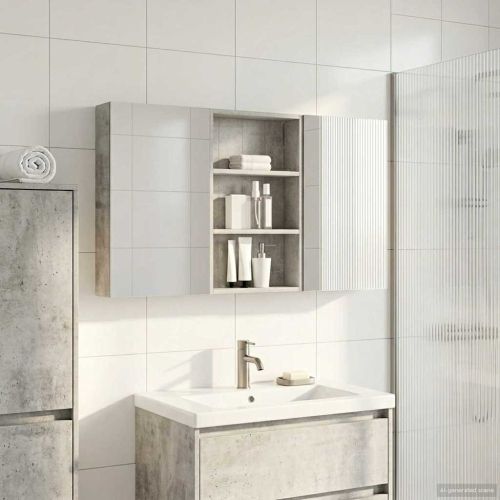 Комплект шкафове за баня с рафт 3 pcs 120 x 10,5 x 60,5 см