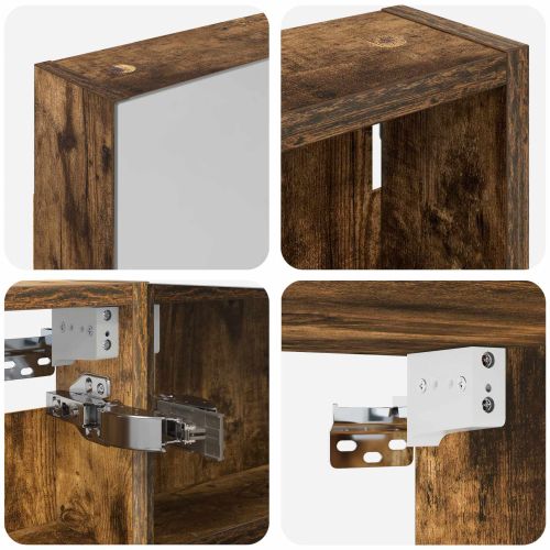 Комплект шкафове за баня с рафт 3 pcs 120 x 10,5 x 60,5 см