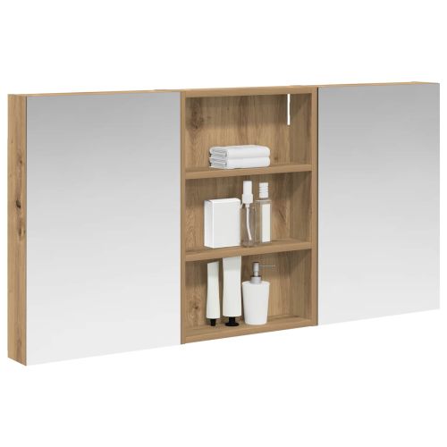 Комплект шкафове за баня с рафт 3 pcs 120 x 10,5 x 60,5 см