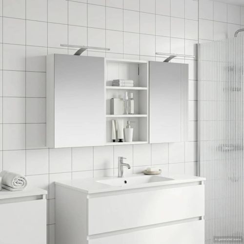 Комплект шкафове за баня с рафт 3 pcs 120 x 10,5 x 60,5 см