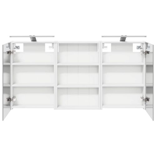 Комплект шкафове за баня с рафт 3 pcs 120 x 10,5 x 60,5 см