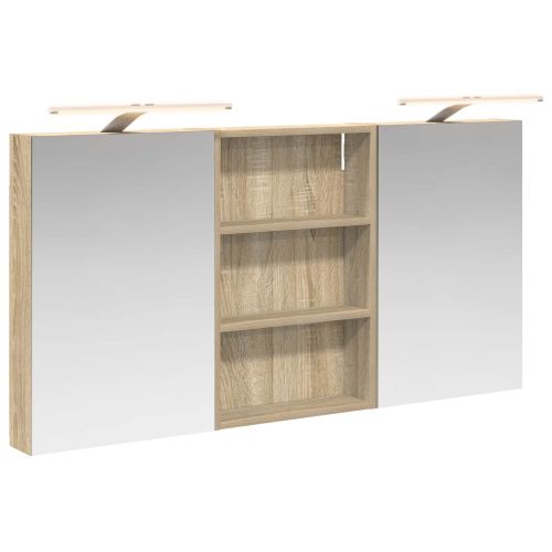 Комплект шкафове за баня с рафт 3 pcs 120 x 10,5 x 60,5 см