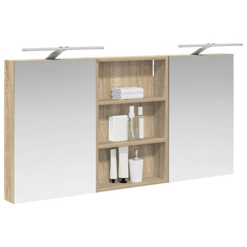 Комплект шкафове за баня с рафт 3 pcs 120 x 10,5 x 60,5 см