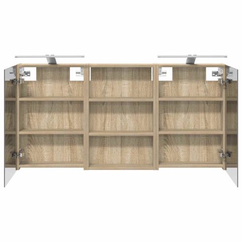 Комплект шкафове за баня с рафт 3 pcs 120 x 10,5 x 60,5 см