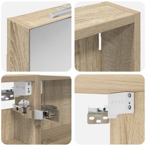 Комплект шкафове за баня с рафт 3 pcs 120 x 10,5 x 60,5 см