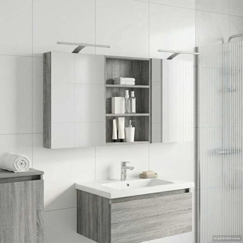 Комплект шкафове за баня с рафт 3 pcs 120 x 10,5 x 60,5 см