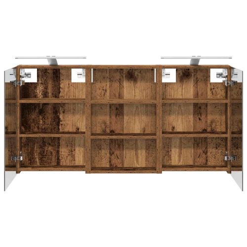 Комплект шкафове за баня с рафт 3 pcs 120 x 10,5 x 60,5 см