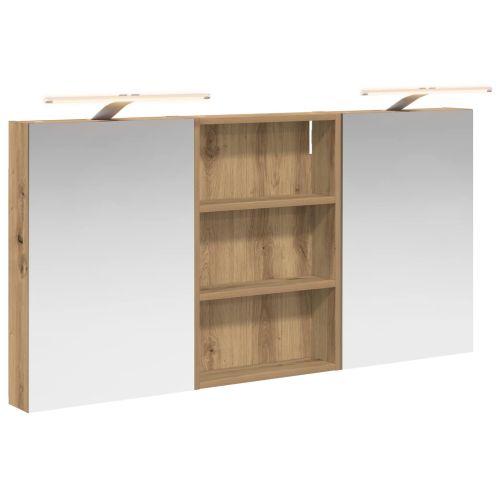 Комплект шкафове за баня с рафт 3 pcs 120 x 10,5 x 60,5 см