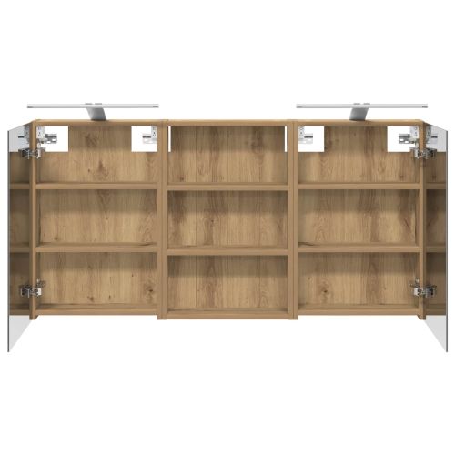 Комплект шкафове за баня с рафт 3 pcs 120 x 10,5 x 60,5 см