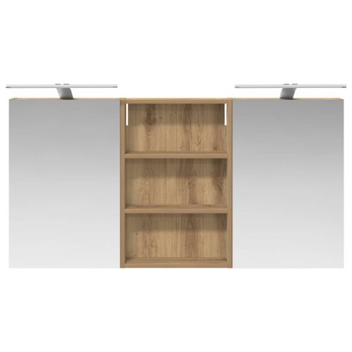 Комплект шкафове за баня с рафт 3 pcs 120 x 10,5 x 60,5 см