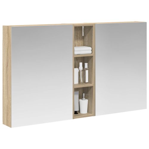 Комплект шкафове за баня с рафт 3 pcs 120 x 14,5 x 70 см