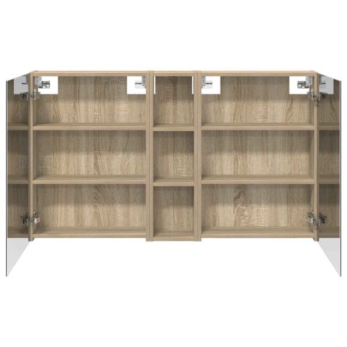 Комплект шкафове за баня с рафт 3 pcs 120 x 14,5 x 70 см