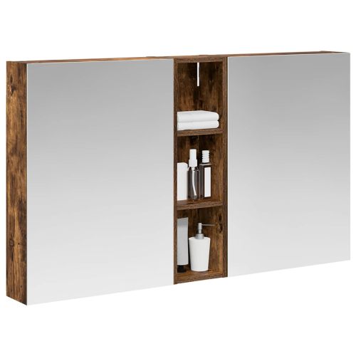 Комплект шкафове за баня с рафт 3 pcs 120 x 14,5 x 70 см