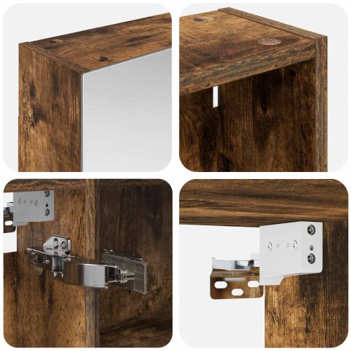 Комплект шкафове за баня с рафт 3 pcs 120 x 14,5 x 70 см