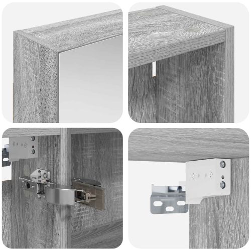 Комплект шкафове за баня с рафт 3 pcs 120 x 14,5 x 70 см