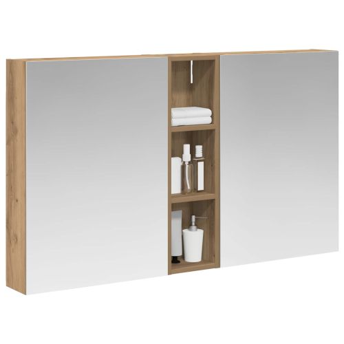 Комплект шкафове за баня с рафт 3 pcs 120 x 14,5 x 70 см