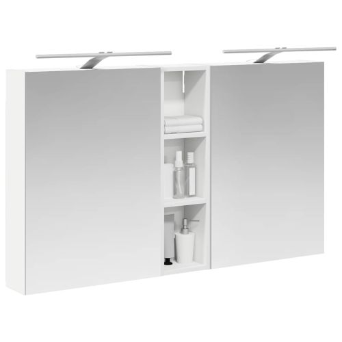 Комплект шкафове за баня с рафт 3 pcs 120 x 14,5 x 70 см