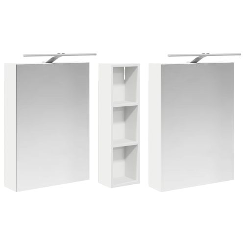 Комплект шкафове за баня с рафт 3 pcs 120 x 14,5 x 70 см