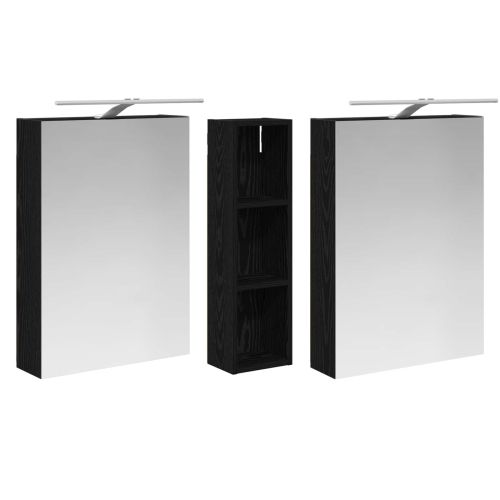 Комплект шкафове за баня с рафт 3 pcs 120 x 14,5 x 70 см