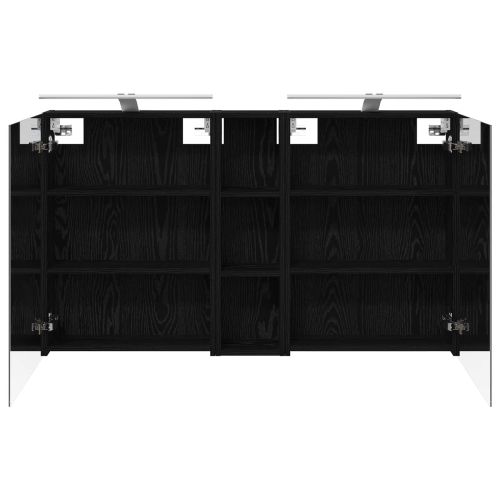 Комплект шкафове за баня с рафт 3 pcs 120 x 14,5 x 70 см