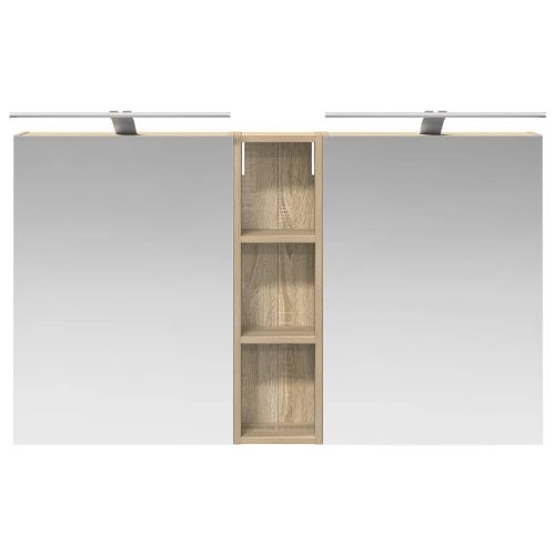 Комплект шкафове за баня с рафт 3 pcs 120 x 14,5 x 70 см