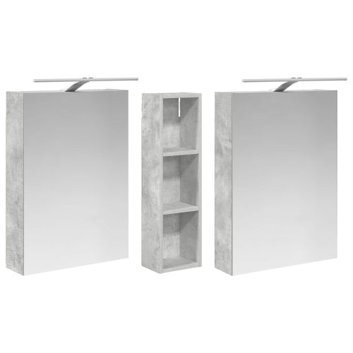 Комплект шкафове за баня с рафт 3 pcs 120 x 14,5 x 70 см