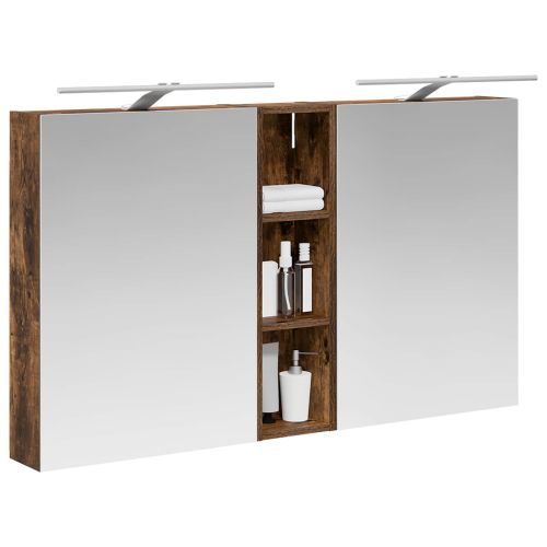 Комплект шкафове за баня с рафт 3 pcs 120 x 14,5 x 70 см