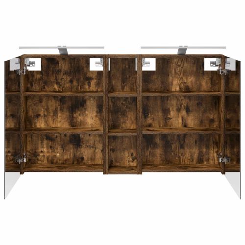 Комплект шкафове за баня с рафт 3 pcs 120 x 14,5 x 70 см