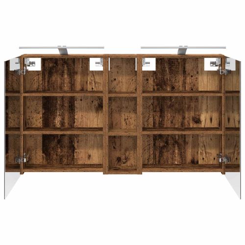 Комплект шкафове за баня с рафт 3 pcs 120 x 14,5 x 70 см