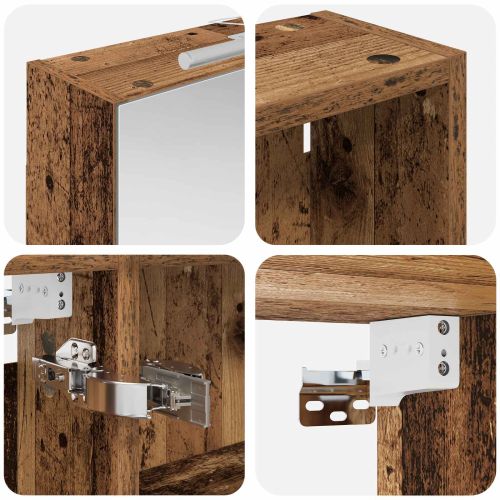 Комплект шкафове за баня с рафт 3 pcs 120 x 14,5 x 70 см