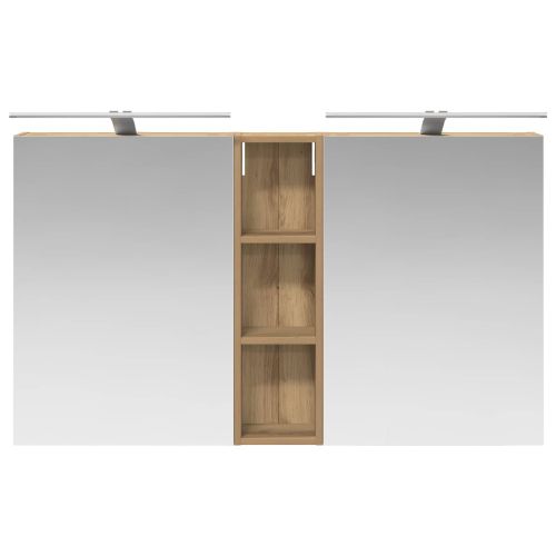 Комплект шкафове за баня с рафт 3 pcs 120 x 14,5 x 70 см