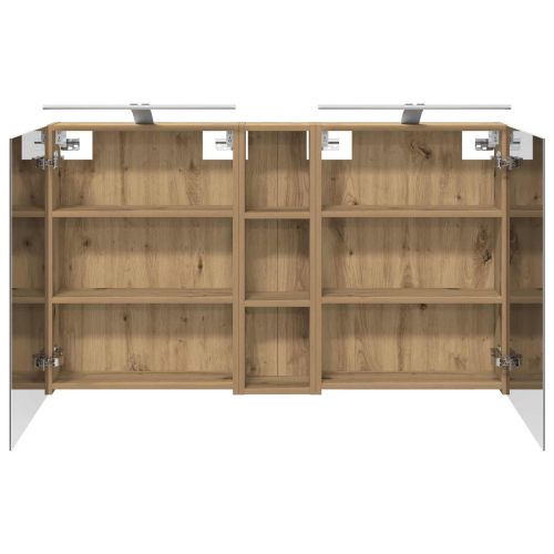 Комплект шкафове за баня с рафт 3 pcs 120 x 14,5 x 70 см