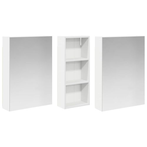 Комплект шкафове за баня с рафт 3 pcs 130 x 14,5 x 70 см