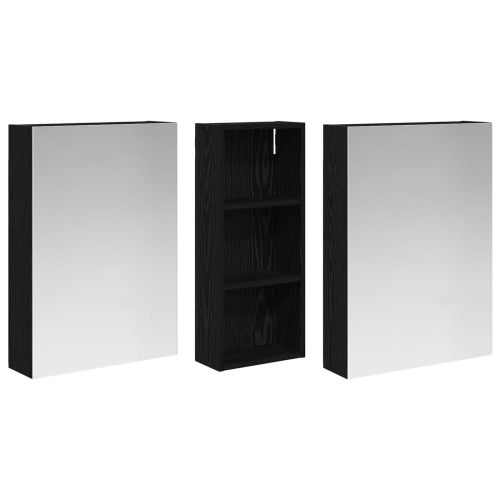 Комплект шкафове за баня с рафт 3 pcs 130 x 14,5 x 70 см