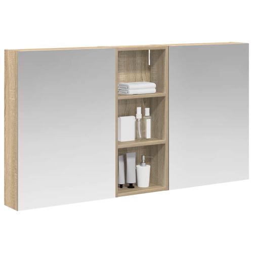 Комплект шкафове за баня с рафт 3 pcs 130 x 14,5 x 70 см